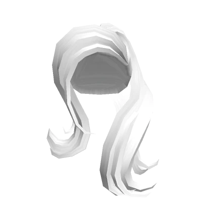 Lazy Curled Sideswept Hipster Pony White