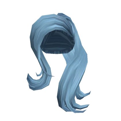 Lazy Curled Sideswept Hipster Pony Blue