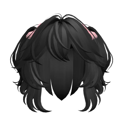 Cute Black Half Up Pigtails W Pink Kawaii Ribbons