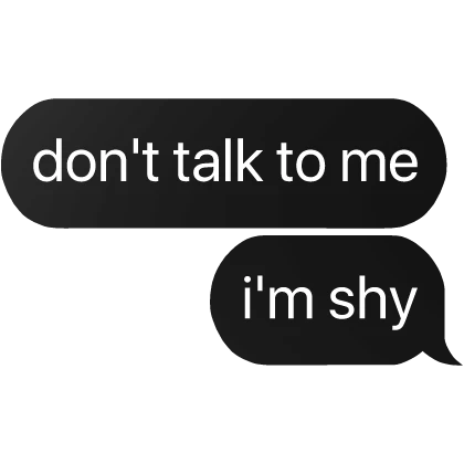 don't talk to me i'm shy text