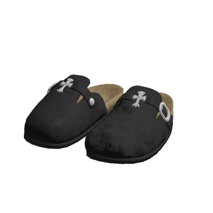 Chrome Suede Clogs