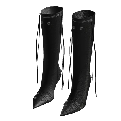 Street Design Black Pointed Boots