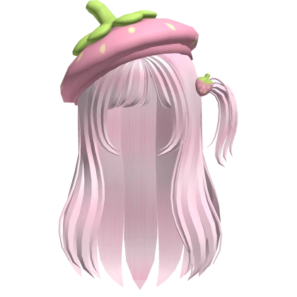 Kawaii Pink Strawberry Beret Hair 🍓