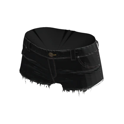 ʚ♡ɞManchild Distressed Black Denim Mini Shorts