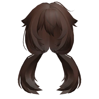 Chocolate Brown Low TwinTails Hair Droopy Cat Ears