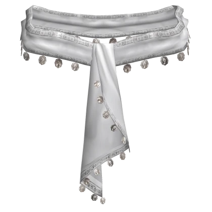 3.0 Elegant Coin Satin White Scarf Belt