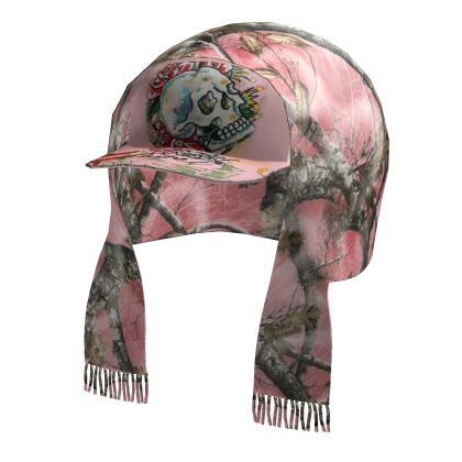pink forest scarf w/ ed hardy cap