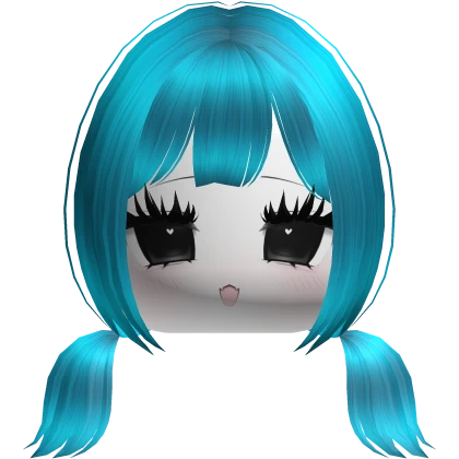  vkei moe blue hair emo lovestruck face mask