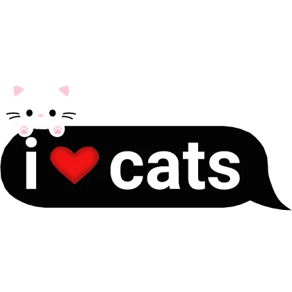 i heart cats text