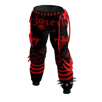 Clown pants Y2K joker jester RED,