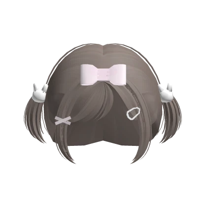 ♡ : kawaii ash baby bunny pigtails w/ bow