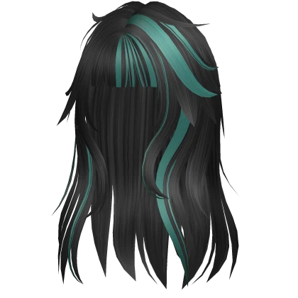 Soft Long Wavy Layered Hair Black w/ Korblox