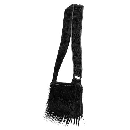 emo realistic black fur tote bag