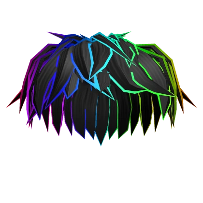 Cartoony Rainbow Glowing Fluffy Hair