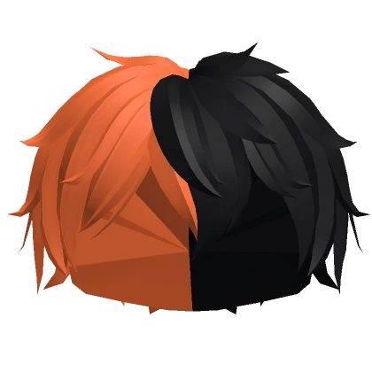 Orange & Black Messy Boy Hair