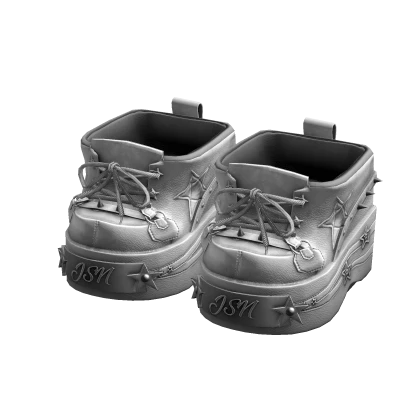 y2k Punk Platform Shoes - White