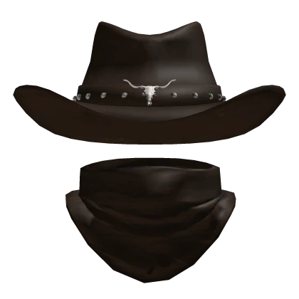 Brown Cowboy Hat With Neckscarf
