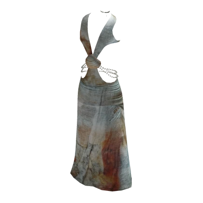 Backless Seashell Maxi Dress Rust