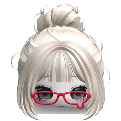 Kawaii Teary Glasses Bun Hair 💧