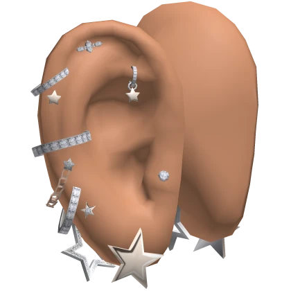 Ears w Piercings Star Stack