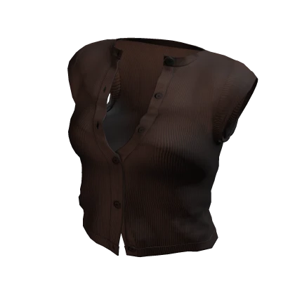 Cropped Cardigan Top (Brown)