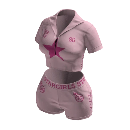 pink y2k star girls outfit set