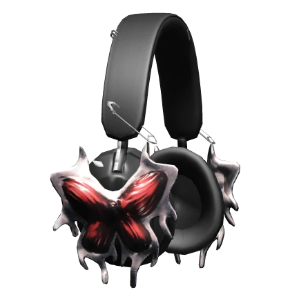 Y2K Black Drippy Butterfly Headphones