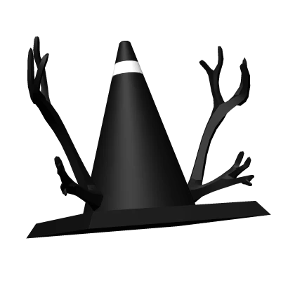 Black Traffic Cone W/ Antlers