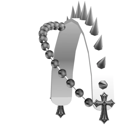 white emo spiked cross beaded headband