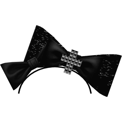 black emo cute gothic bow studded cross headband