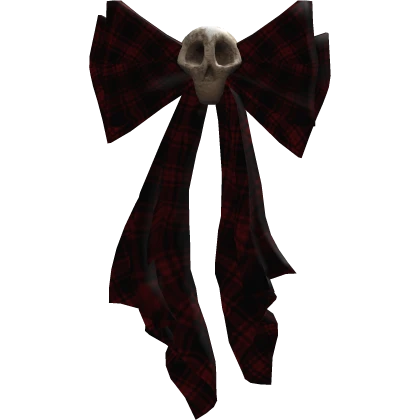 ꒰ Dark Red Back Skull Bow