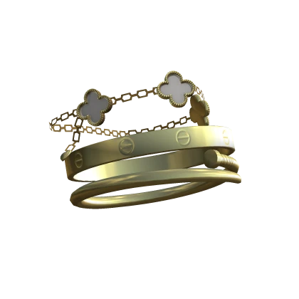 CloverGold  Flower Layered Y2K Trendy Bracelets