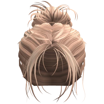 Platinum - Messy Grunge Ponytail Bun, Light Bangs