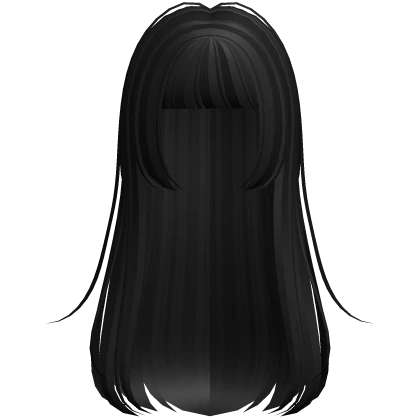 ♡ : black hime cut long hair