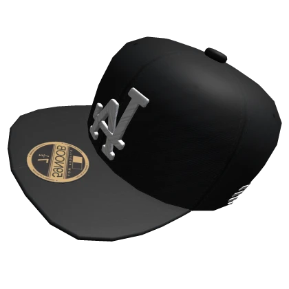 Sideways Black LA Baseball Cap [Left]