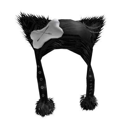 Edgy fox fur hood with bone