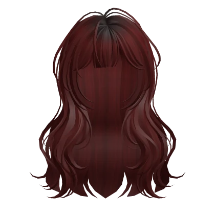 Dark Red Cute Wavy Hair
