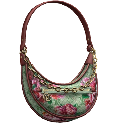 Luxury Designer Purse ( Red Flower Print )
