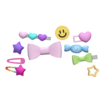 ♡ colourful decora kei harajuku scene hair clips