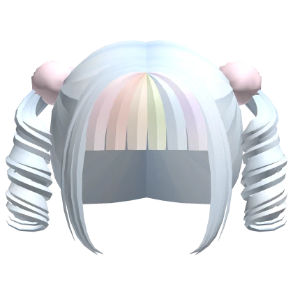 ♡꒰ FREE curly light blue rainbow doll pigtails 