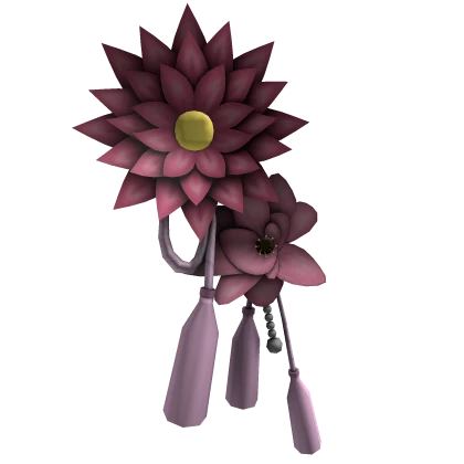 Pink flower pin hair