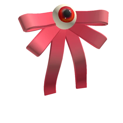 Eyeball Hair Bow Red