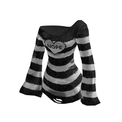 BB Black & White Striped Baggy Emo Sweater 🫐