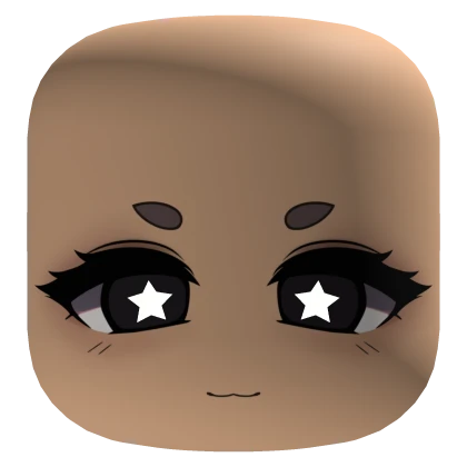 Cute Face w/ Black Eyes and Glowing Stars - Light