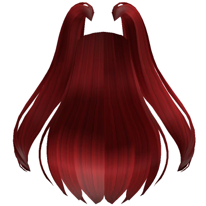 Long Hair Extensions w/ Pigtails in Red