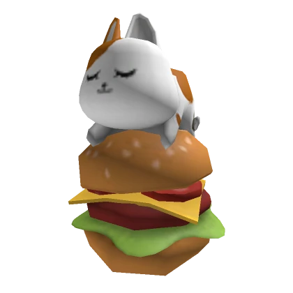 Hamburger White Cat