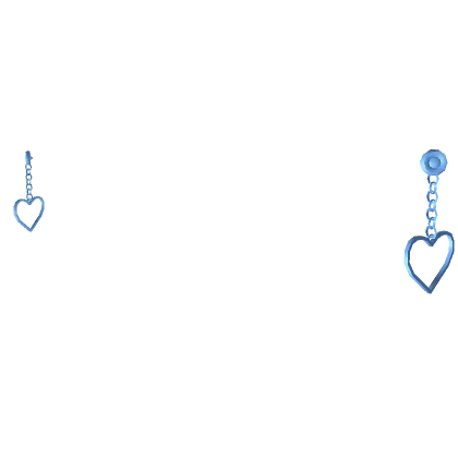 Blue Heart Chain Earrings