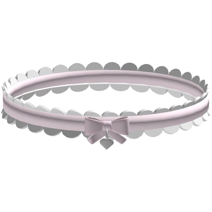 pink and white kawaii lace ruffle choker