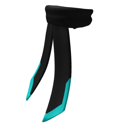 Tail Long Scarf Black and Cyan