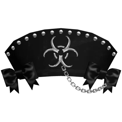 goth emo punk spiked chain nurse hat (silver)